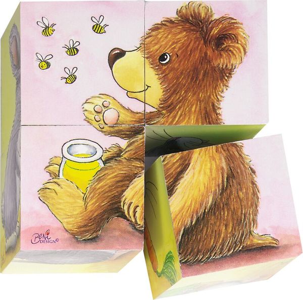 GOKI Würfelpuzzle 4er-Set, ab 3 Jahre