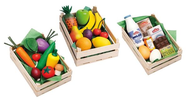 obstkorb, gemüsekorb, früchtekorb, milchprodukte, lebensmittelkorb