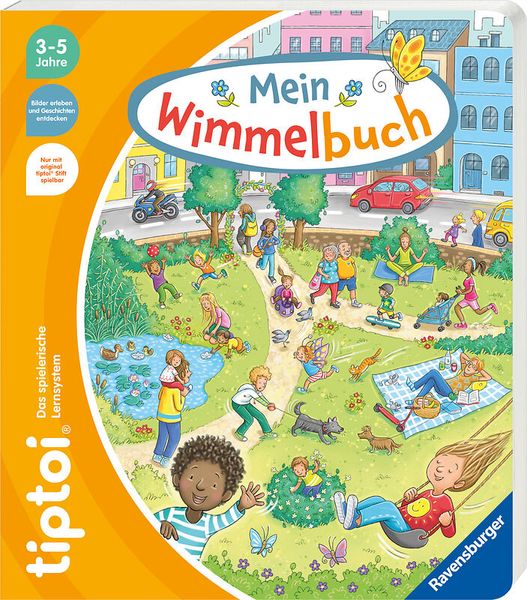 Kinderbuch, Wimmelbuch, Parkanlage, Spielaktivität, Tiermotive