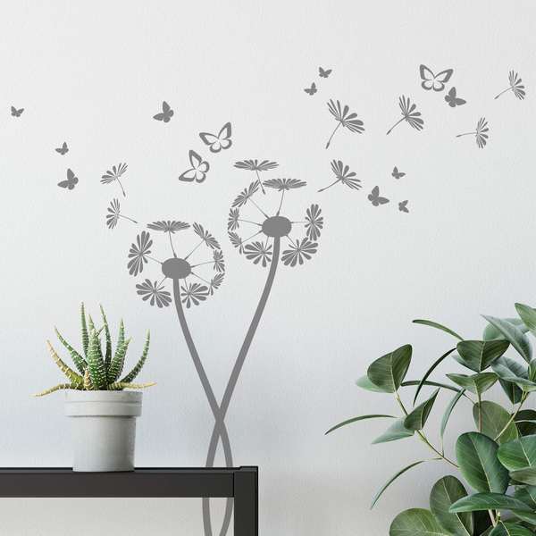 Wandtattoo Pusteblume mit Schmetterlingen, verschiedene Größen und Farben Wandtattoo Pusteblume mit Schmetterlingen, verschiedene Größen und Farben