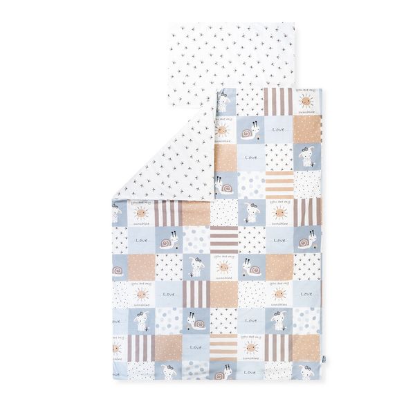 babydecke, Patchwork, weich, Farben beige blau, gemustertedecke