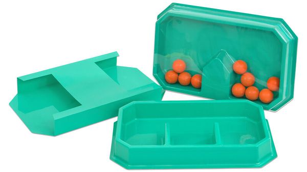 Lunchbox, Snack tray, Sectioned container, Plastic, Turquoise