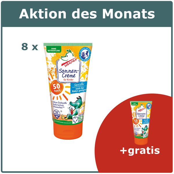 Tabaluga Sonnencreme Kids, LSF 50, 8x75 ml + 1 Tube (AKTION)