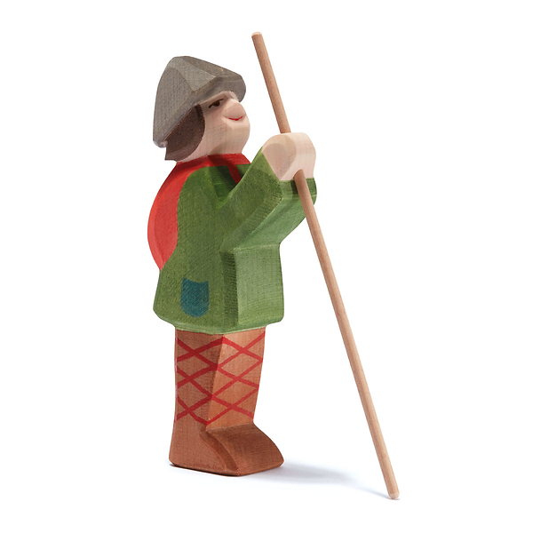 Holzfigur, Wanderer, Stockfigur, Stab, Waldwanderer
