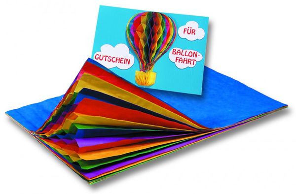 FOLIA Wabenpapier, farbig sortiert, 33x40 cm, 8 Bögen