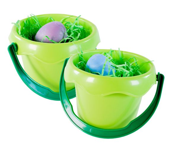 Grüner Ostereimer mit Ostereierkreide, 12 Sets Grüner Ostereimer mit Ostereierkreide, 12 Sets
