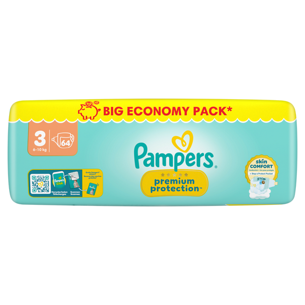 PAMPERS Premium Protection Gr. 3, Midi 6-10 kg, 64 Stk.