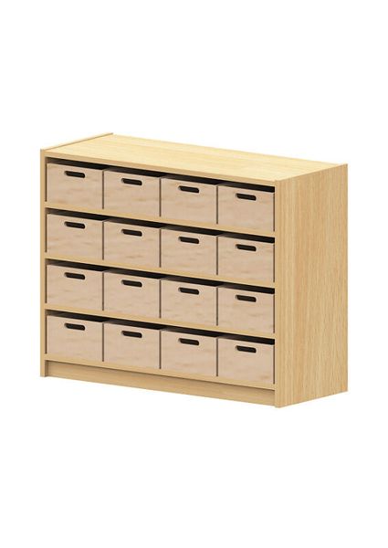 Materialschrank mit mittleren Kästen ohne Sichtfenster, Varianten wählbar