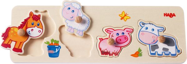 Holzpuzzle, Tierpuzzle, Lernspielzeug, Tierfiguren, Haba