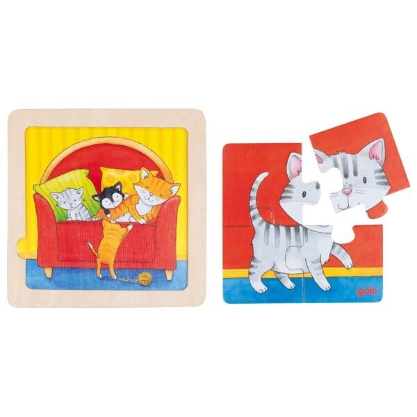 GOKI Hintergrundbildpuzzle Tierkinder, 8 Puzzle, ab 2 Jahre
