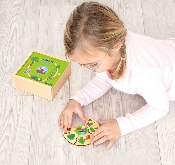 Nawito Puzzle "Was wächst wo", 6 Puzzles mit je 5 Teilen, ab 3 Jahre