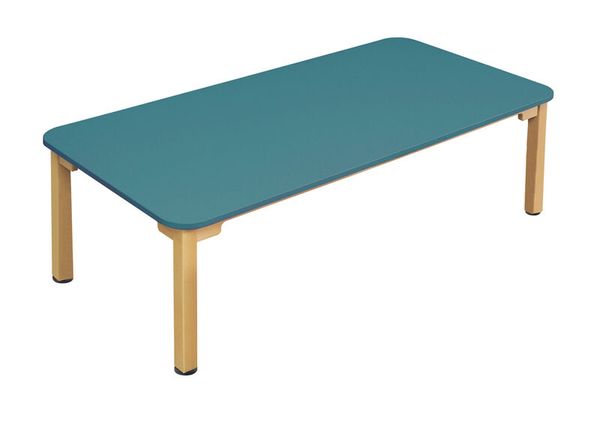 kindertisch, tisch, holzbeine, blueteal, grünblau