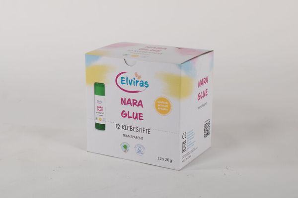 ELVIRAS Klebestifte Transparent 20 g, Vorteilspack 72 Stk. (60 Stk. + 12 Stk. gratis)