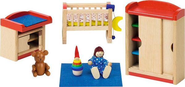 Holzspielzeug, Kleinkind-Bett, Kinderzimmer-Set, Puppenwiege?, Spielküche?