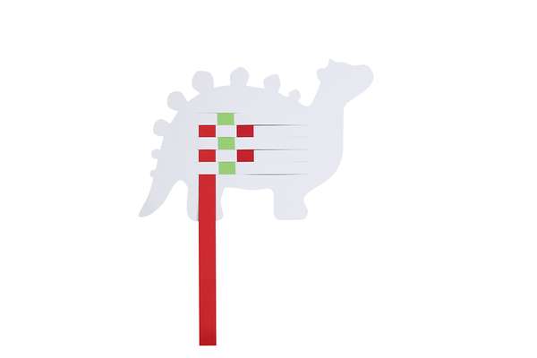 dinosaurier, Laufstick, Zuckerstangenform, Papier, rot