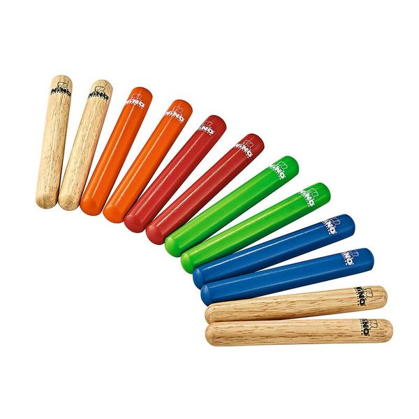 NINO® Percussion mehrfarbige Claves für Kinder, 6 Paare