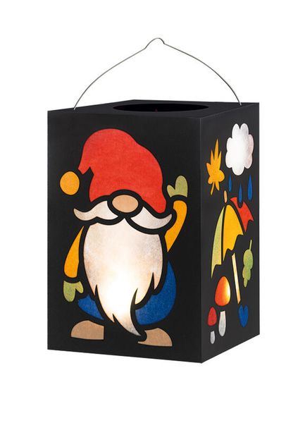 Weihnachts-Box, Gag-Laterne, Stoff/Filz, Schnapsen-Licht, Weihnachtsmotiv