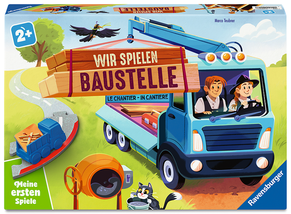 Baustelle, Spielzeugauto, Kranwagen, Baumaterial, Kinder Spiel