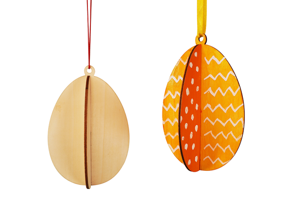 Eierkette, Osterdekoration, Holz, Eierform, Hängedekoration