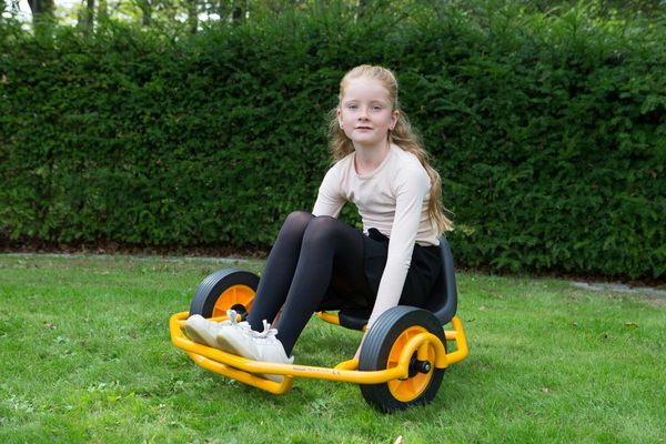 Kleinkinderfahrzeug, Rutscher, Gelb, Schwarz, Pferdeschwanz?