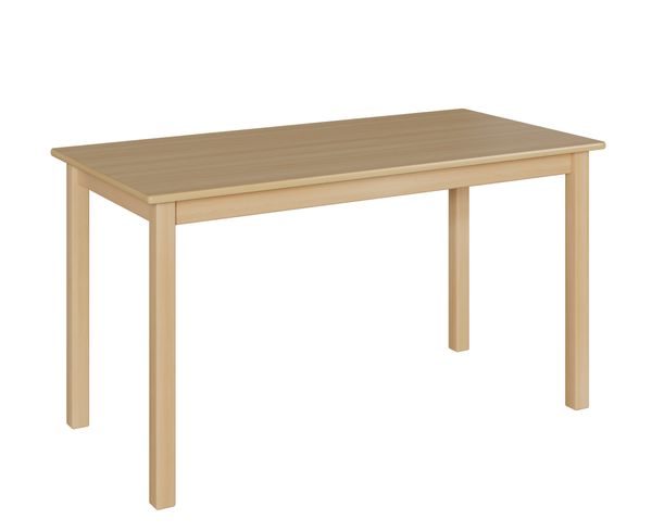 Rechtecktisch, 120x60 cm, Dekor Buche, Zarge, Tischbeine aus Holz