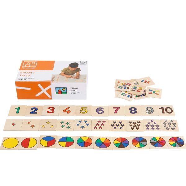 Zahlenspiel, Lernspiel, Holzsteine, Zahlenreihe, Feinmotorik