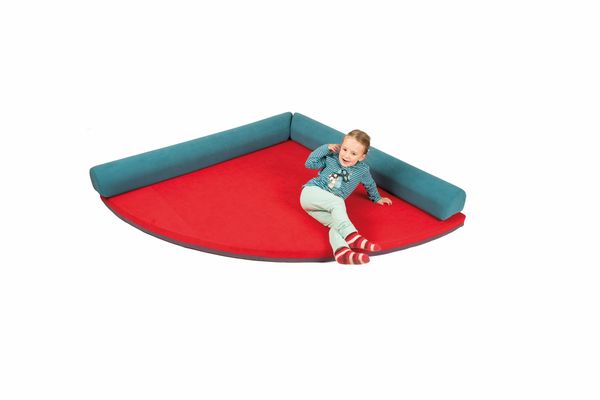 rundeska, spielmatte, sandkasten, kissenrolle, rot