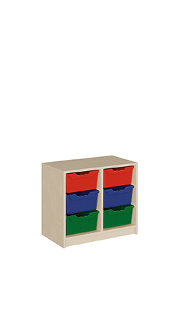 Schrank mit großen ErgoTray Boxen, Höhe 60 cm