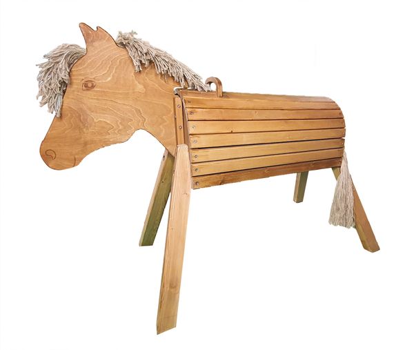 holzpferd, holzspielzeug, reiten, pferd, holzstativ