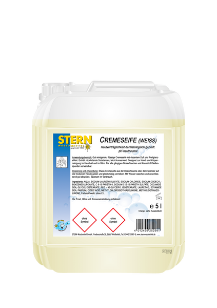 Flüssigseife weiß mit Perlglanz, ph-hautneutral, 5 l Flüssigseife weiß mit Perlglanz, ph-hautneutral, 5 l