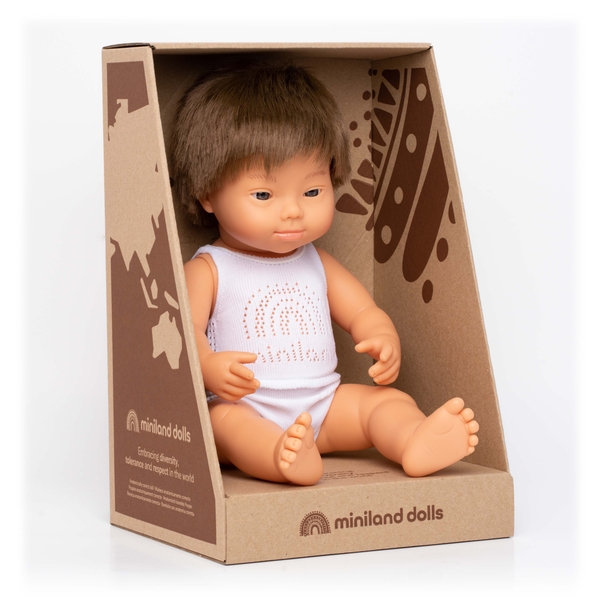 Puppe Junge mit Downsyndrom - 38 cm