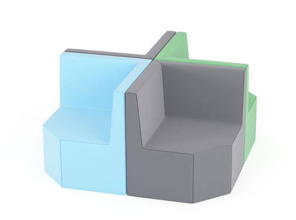 KITAEINKAUF Sitzgruppe Eckelemente, 4-teilig, Sitzhöhe 26 cm