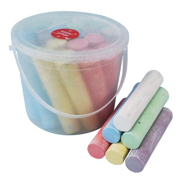 Glitter Kreide im Eimer, 20 Stück (SONDERANGEBOT) Glitter Kreide im Eimer, 20 Stück (SONDERANGEBOT)
