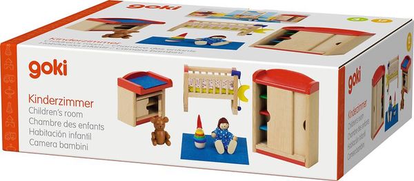 Kinderzimmer, Möbelset, Holz, Spielzeug, Inhalt: Bett, Kommode, Wickelbox