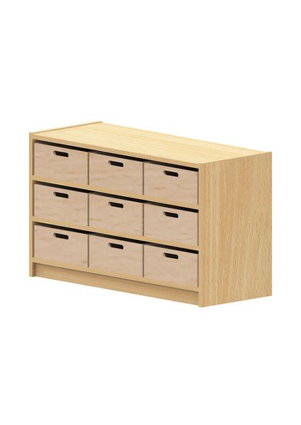 Materialschrank mit großen Kästen ohne Sichtfenster, Varianten wählbar