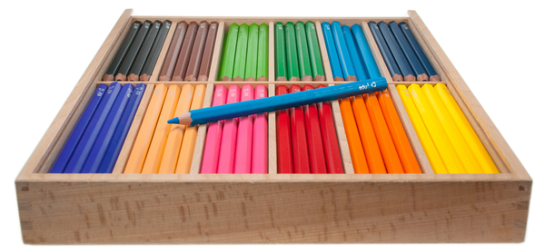 edu3 Jumbo Hex Buntstifte - 144 Stück in Holzbox