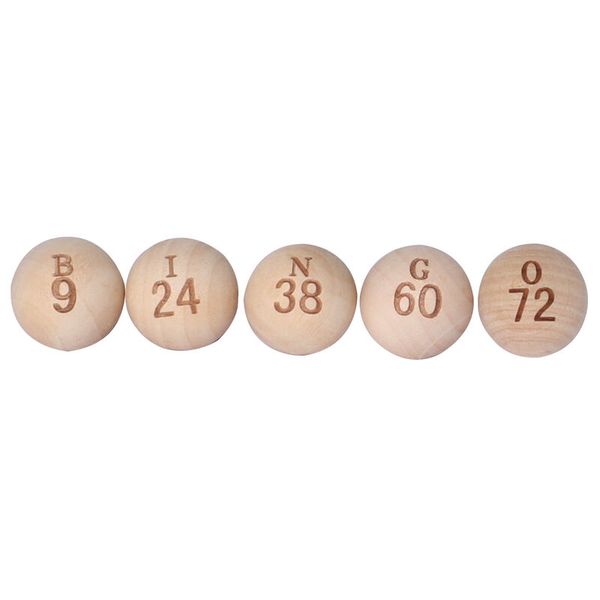 Bingospiel mit Kurbel, 75 Holzkugeln, 1 Bingobrett, 24 Karten (SONDERANGEBOT)