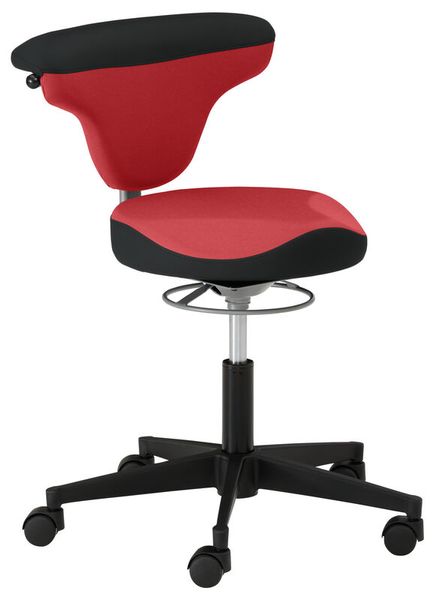Bürostuhl, Kopfstütze, Roter Sitz, Verstellbar, Rollenfuß