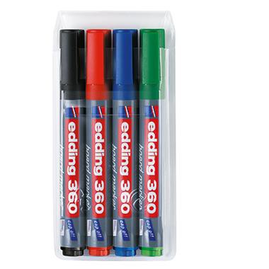 Marker, Dry-erase, Farbset, Vier Farben, Kunststoffetui