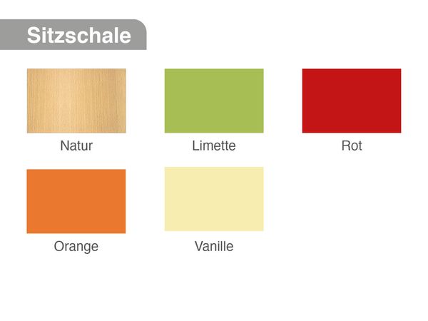 Sitzschale, Holzoptik, Natur, Gelb, Farbplatte