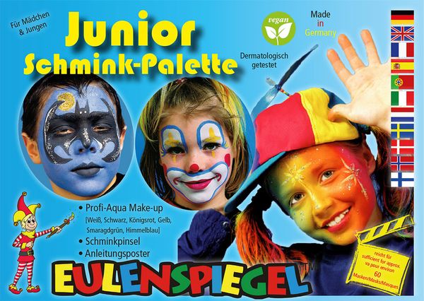EULENSPIEGEL Junior-Schminkpalette, 6 Farben + Pinsel EULENSPIEGEL Junior-Schminkpalette, 6 Farben + Pinsel
