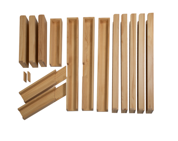 Wasserbahn / Kugelbahn, massives Kiefernholz, 12 Teile, ab 3 Jahre (SONDERANGEBOT)