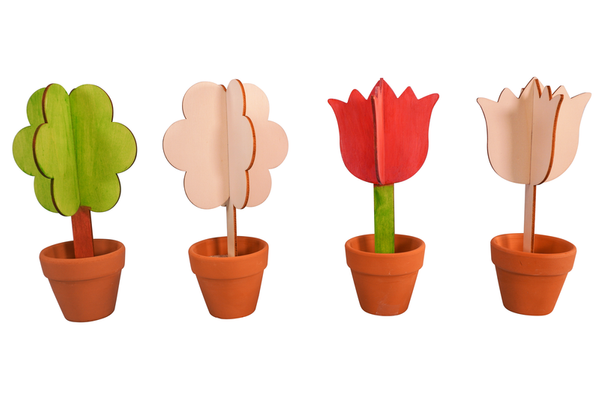 Blumen-Holzstab 3D, 8 Stück (SONDERANGEBOT) Blumen-Holzstab 3D, 8 Stück (SONDERANGEBOT)