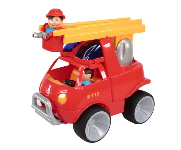 Spielzeugauto, Feuerwehrwagen, Ladeleiter, Klemmbaustein, Kinderspielzeug