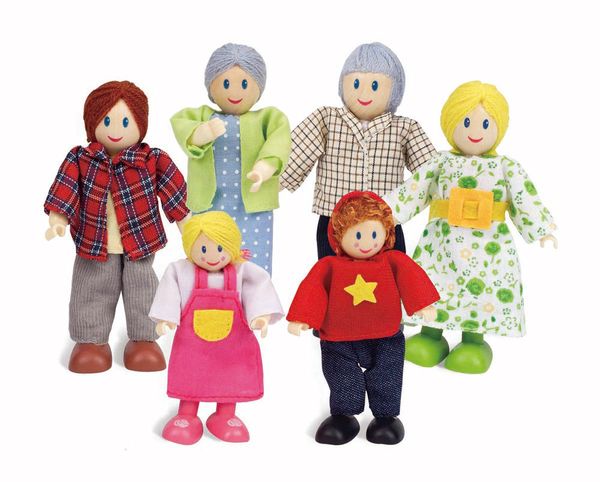 HAPE Puppenfamilie – 6 Biegepuppen helle Haut, 9 - 11 cm HAPE Puppenfamilie – 6 Biegepuppen helle Haut, 9 - 11 cm