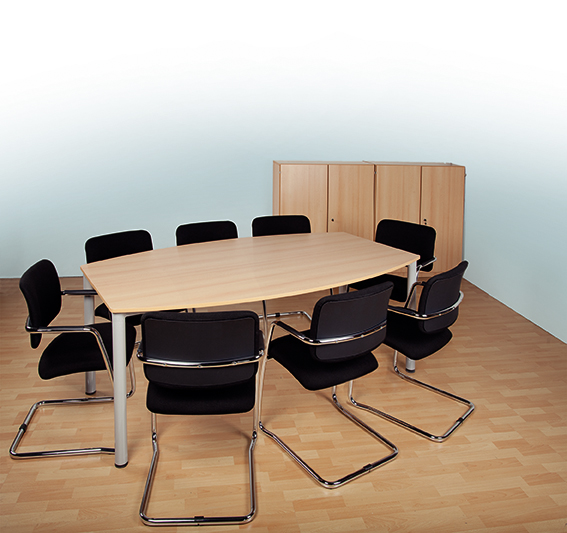 Besprechungstisch, Holztisch, Ovaler Tisch, Konferenzmöbel, Stühle