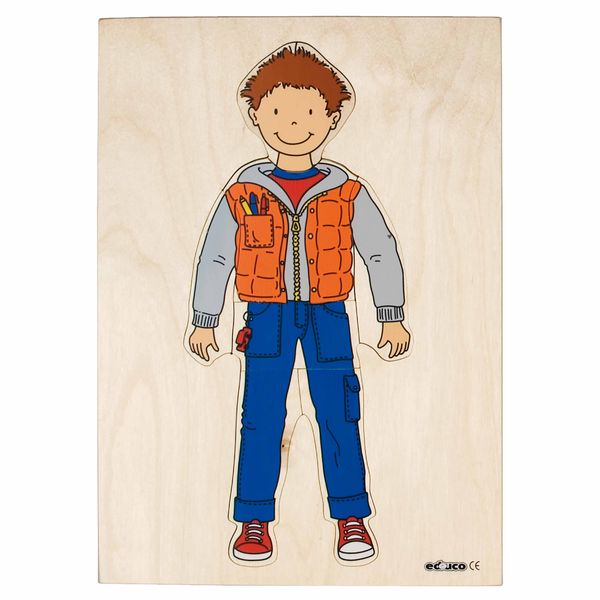 Holzbrett, Puzzlefigur, Kind, Outdoor-Gewand, Mode-Lernen