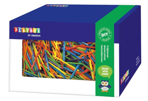 Holzstäbchen bunt im Streicholzformat, 4.000 Stück