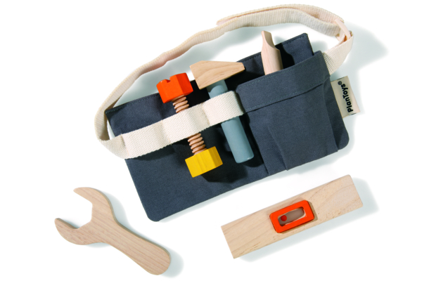Werkzeuggürtel mit 5 Holzwerkzeugen, ab 3 Jahre Werkzeuggürtel mit 5 Holzwerkzeugen, ab 3 Jahre