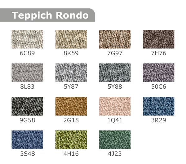 Teppich, Teppichmuster, melierte Farben, strukturierte Oberfläche, Farbpalette